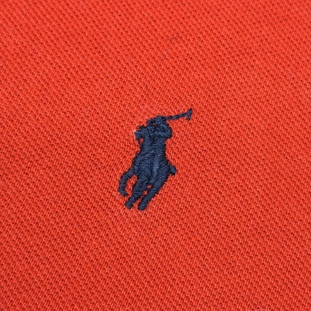 Ralph Lauren men’s polo shirt size M Medium orange 100% cotton vintage Y2K